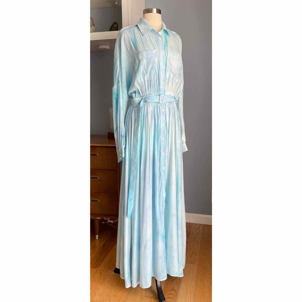 Floryday Shirt Collar Tie Dye Maxi Shirt Dress - Picture 2 of 8